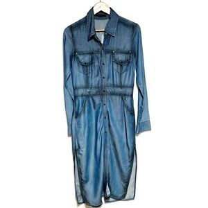 Authentic Razzo Brazillian 100% Modal Bezazzled snap front Dress Sz 38 US 8